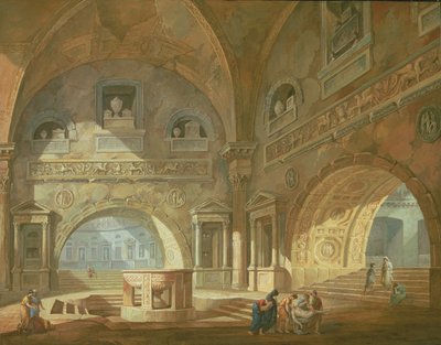 Interno di un mausoleo, 1772 da Charles Louis Clerisseau